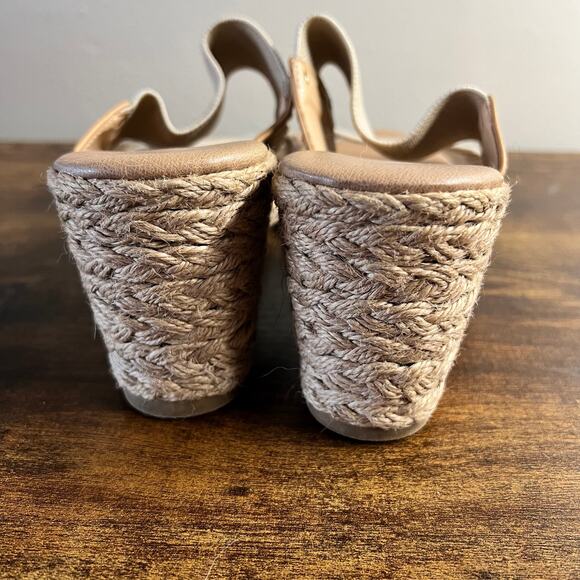 Tommy Bahama Super Wedge Sandals 10 Espadrille Slip On Open Toe Faux Leather - Picture 6 of 9